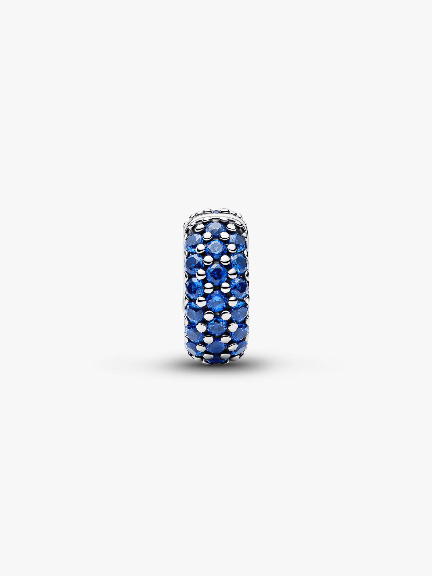 Sterling silver clip with royal blue crystal and s