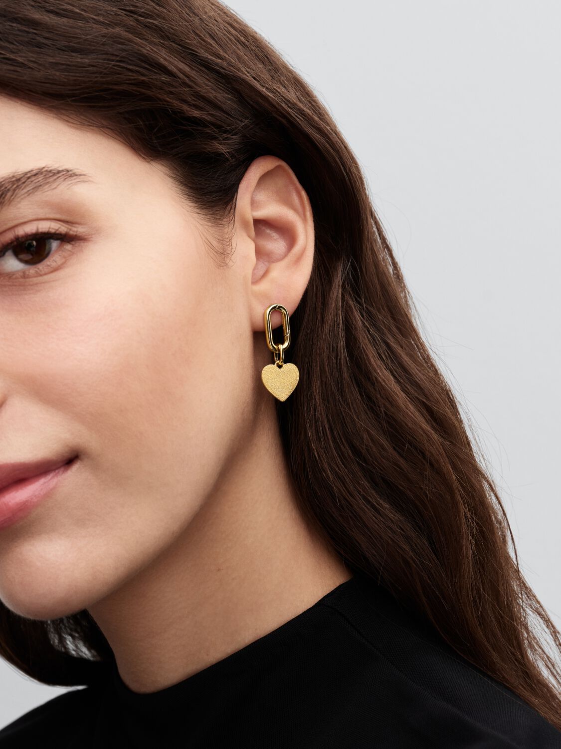 14k gold-plated openable link stud earring