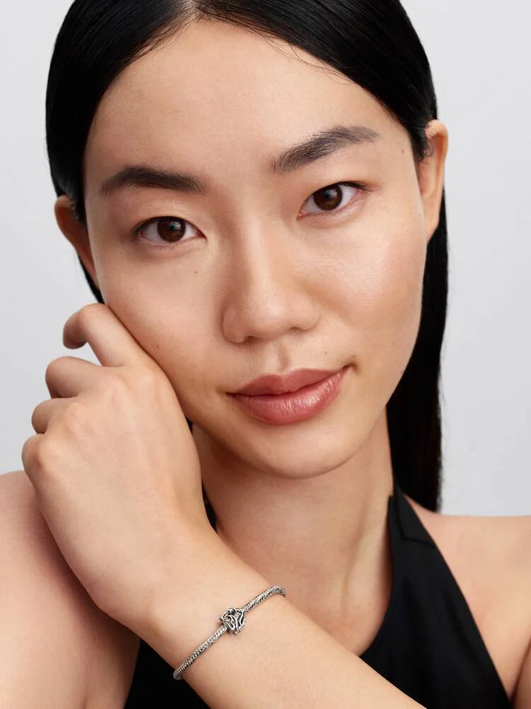 Horse sterling silver charm with clear cubic zirco