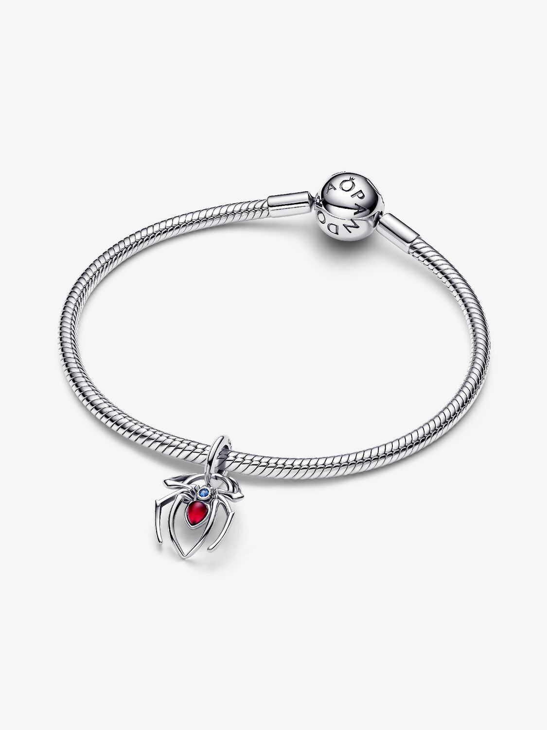 Marvel Spider sterling silver dangle with sky blue