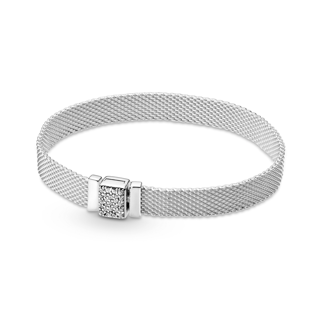 Pandora Reflexions mesh sterling silver bracelet w