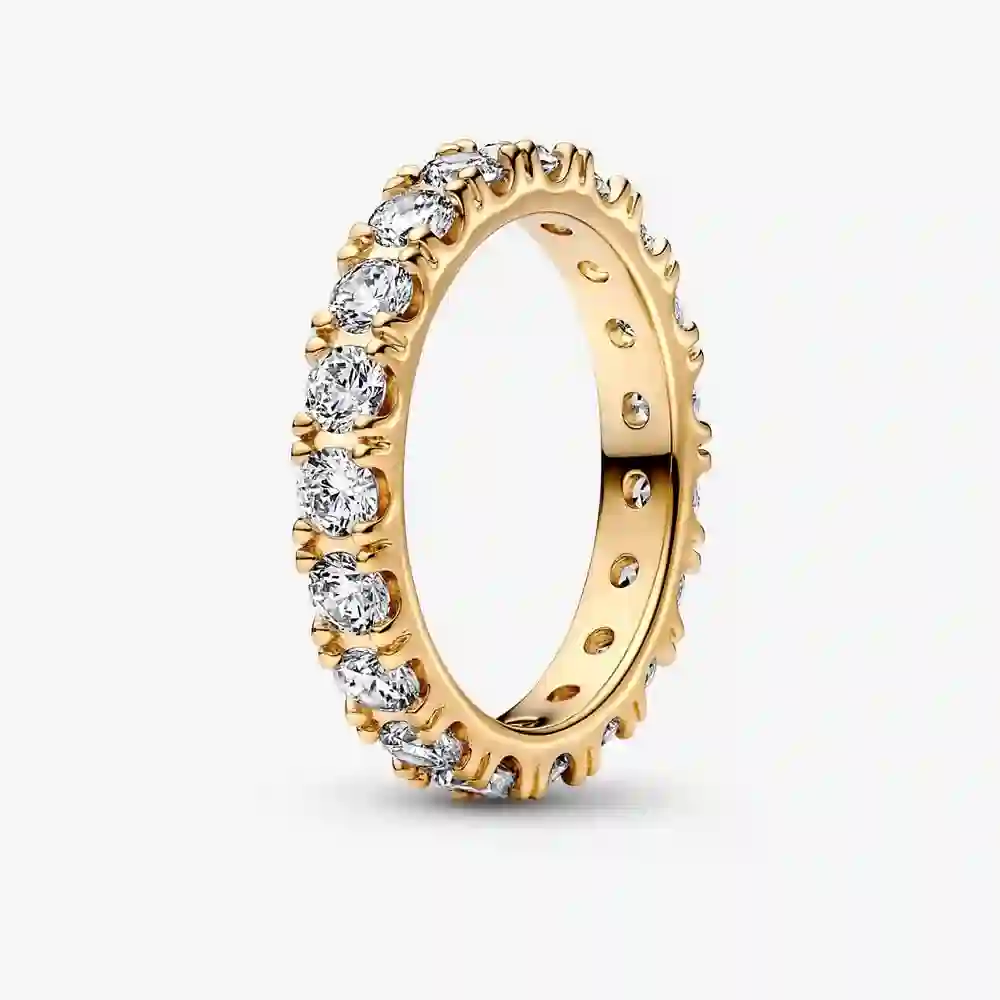 14k Gold-plated ring with clear cubic zirconia