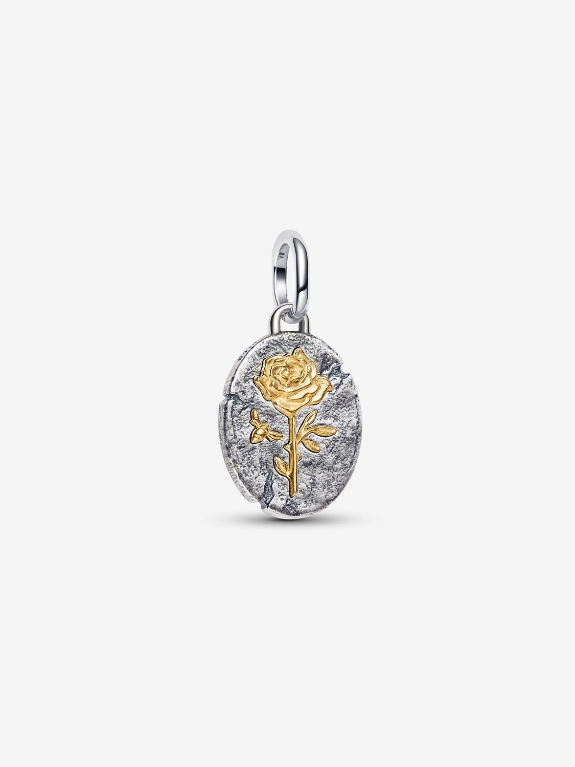 Rose sterling silver and 14k gold-plated medallion