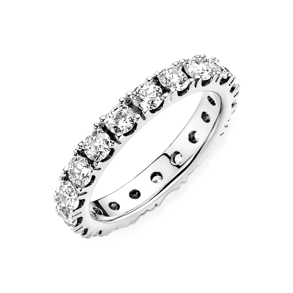 Sterling silver ring with clear cubic zirconia