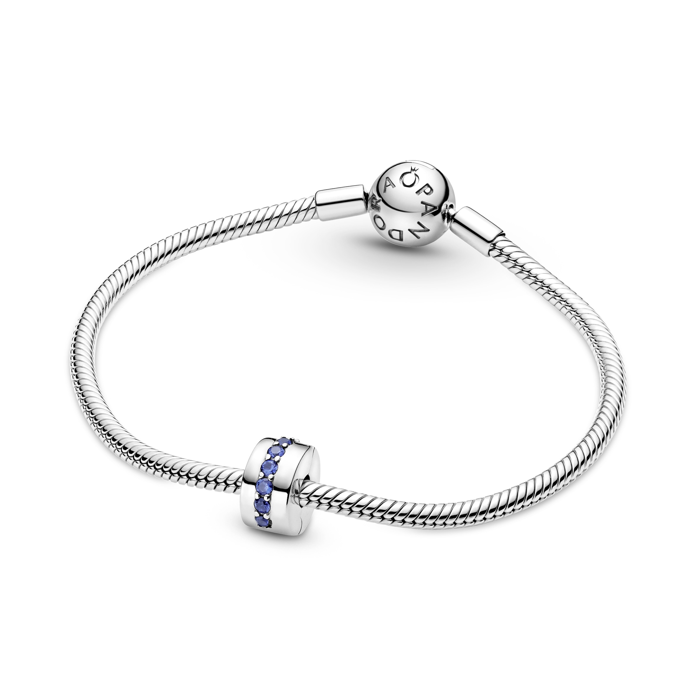 Sterling silver clip with stellar blue crystal