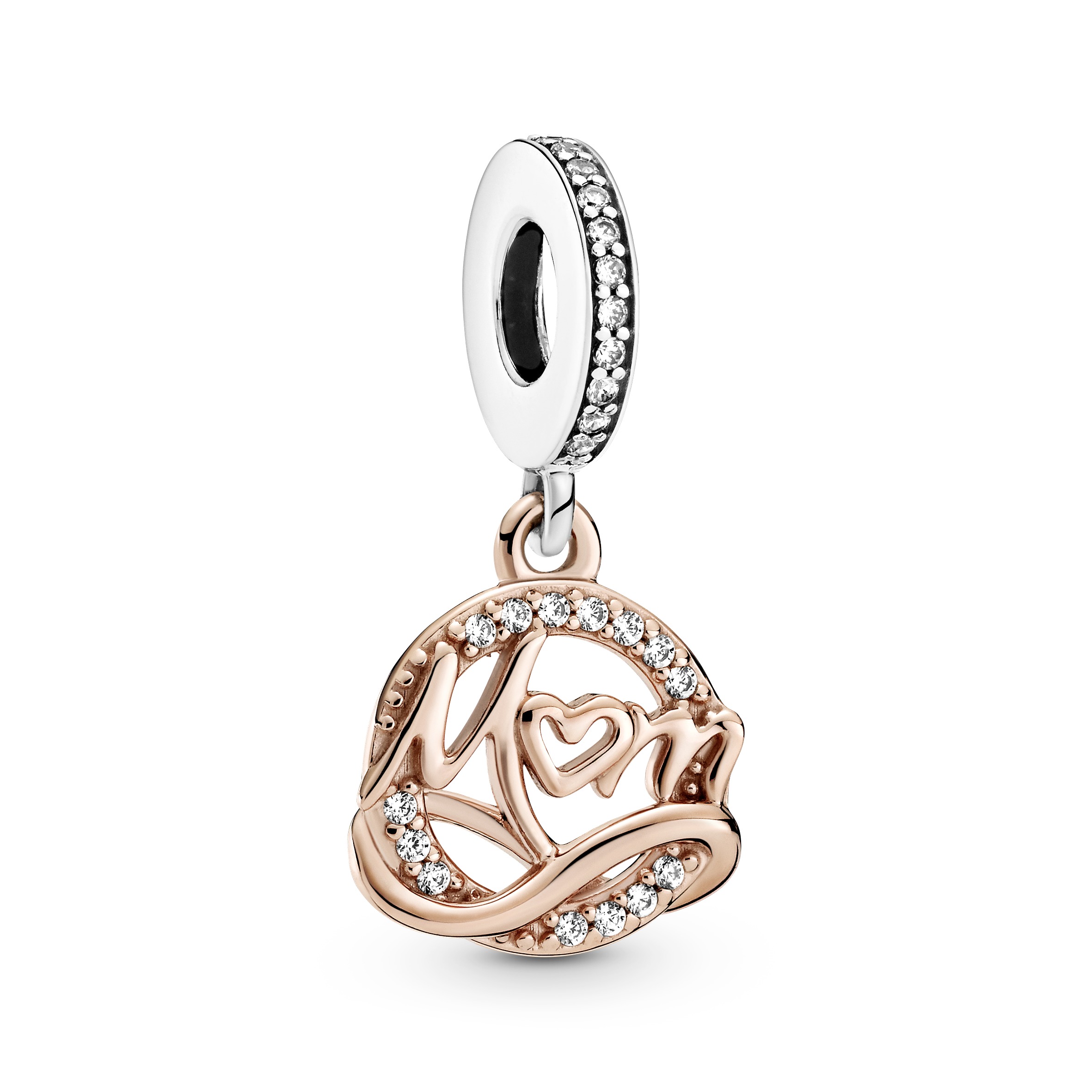 Mum and infinity 14k rose gold-plated and sterling