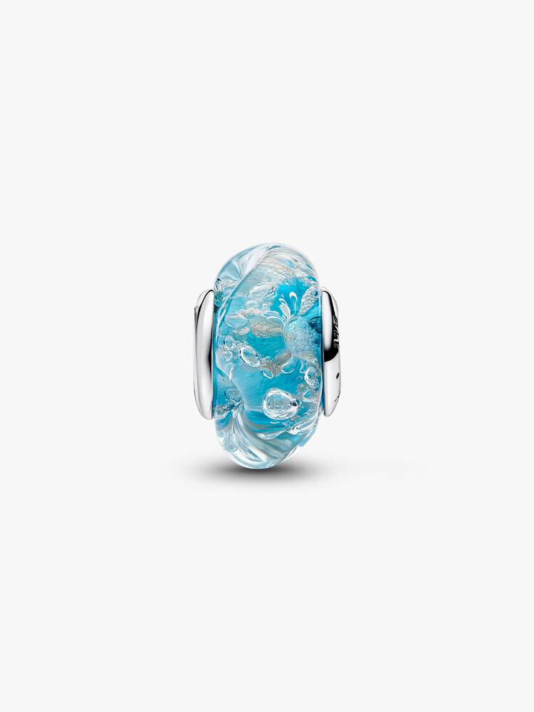 Sterling silver charm with turquoise Murano glass 