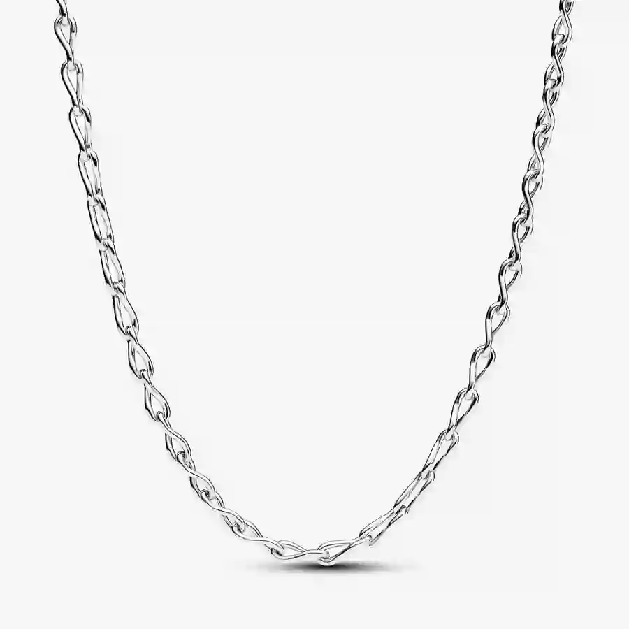 Figure of 8 chain link sterling silver necklace