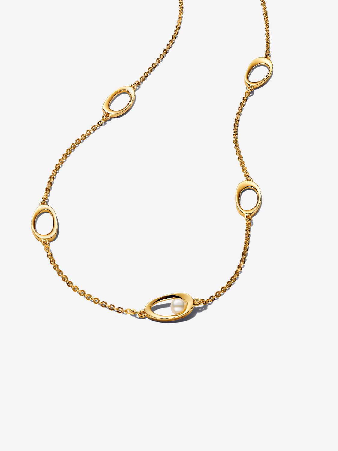 14k gold-plated necklace with treated white freshw