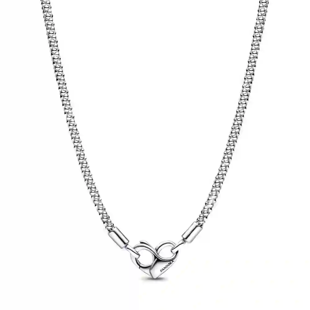 Studded chain sterling silver necklace with heart 