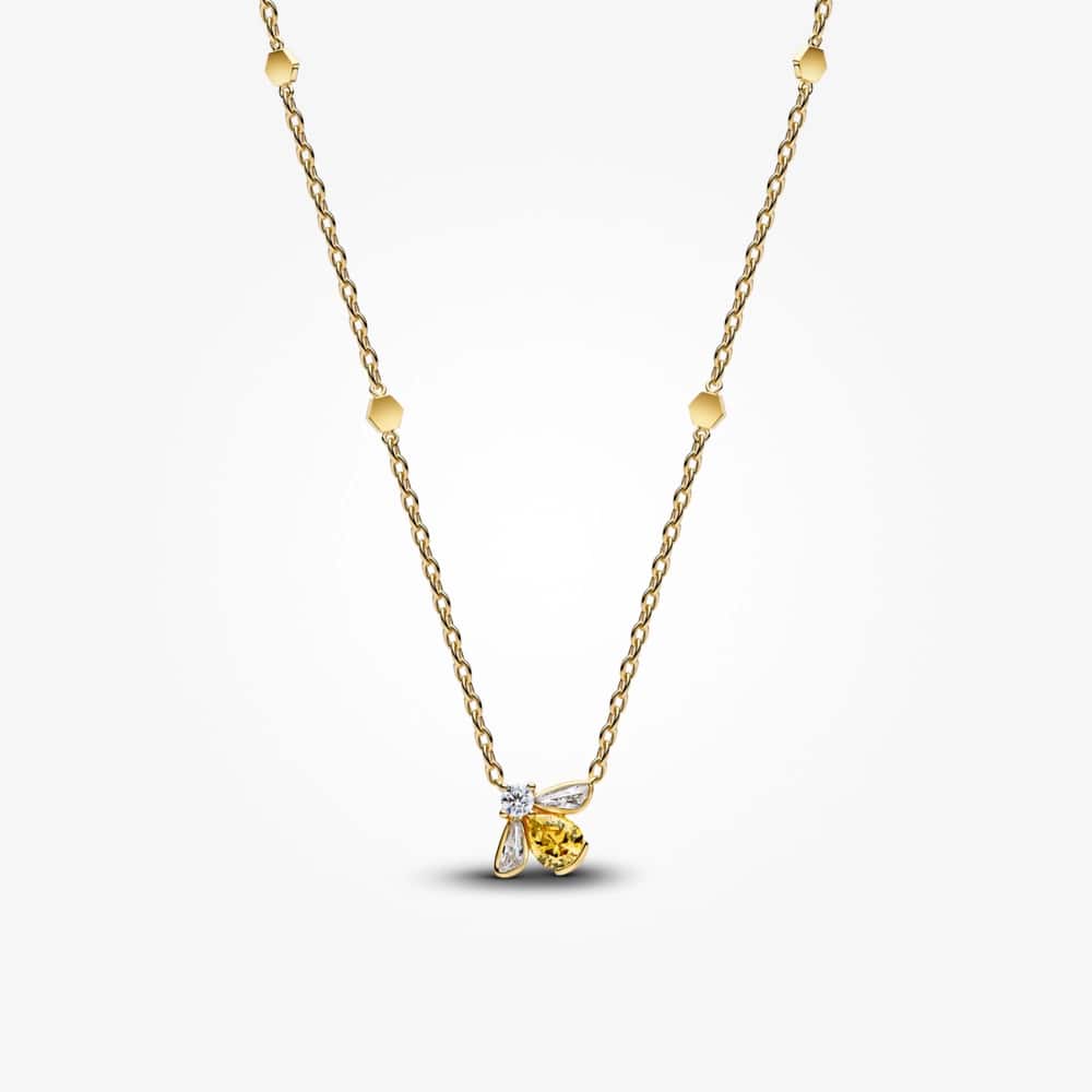 Bee 14k gold-plated collier with vibrant yellow an