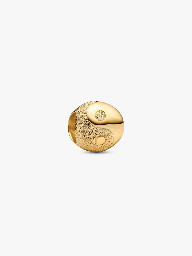 Textured yin and yang 14k gold-plated mini charm