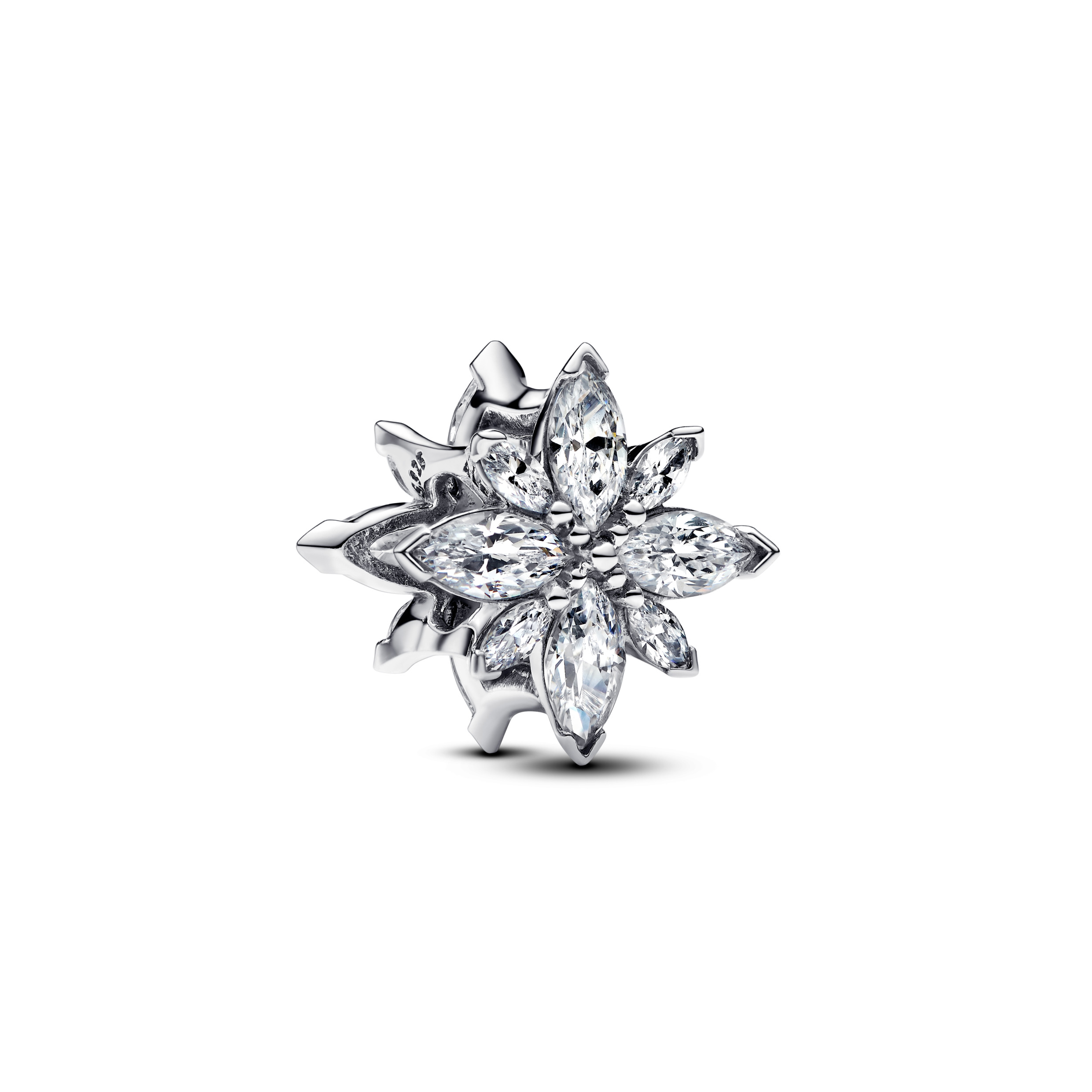 Star sterling silver charm with clear cubic zircon