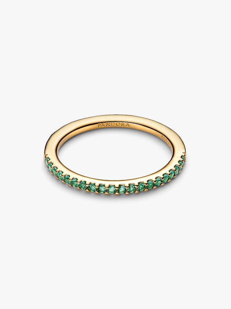 14k gold-plated ring with ocean green crystal