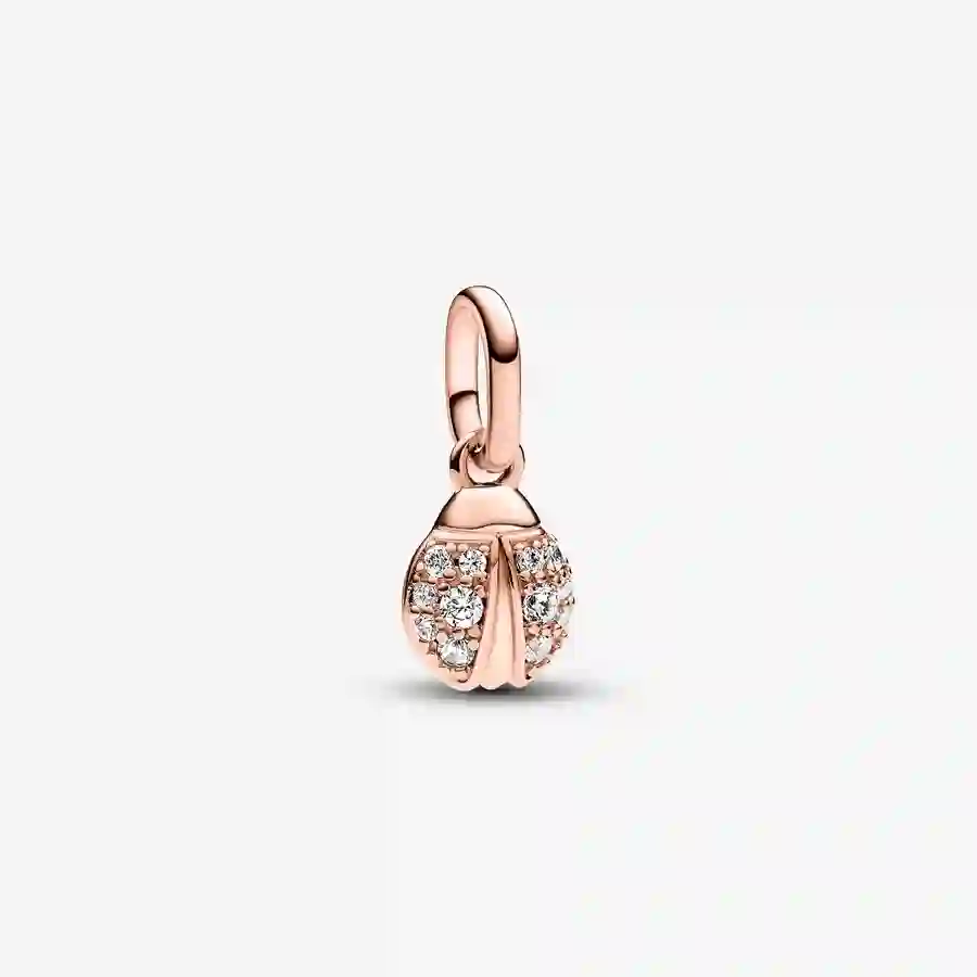 Ladybird 14k rose gold-plated mini dangle with cle