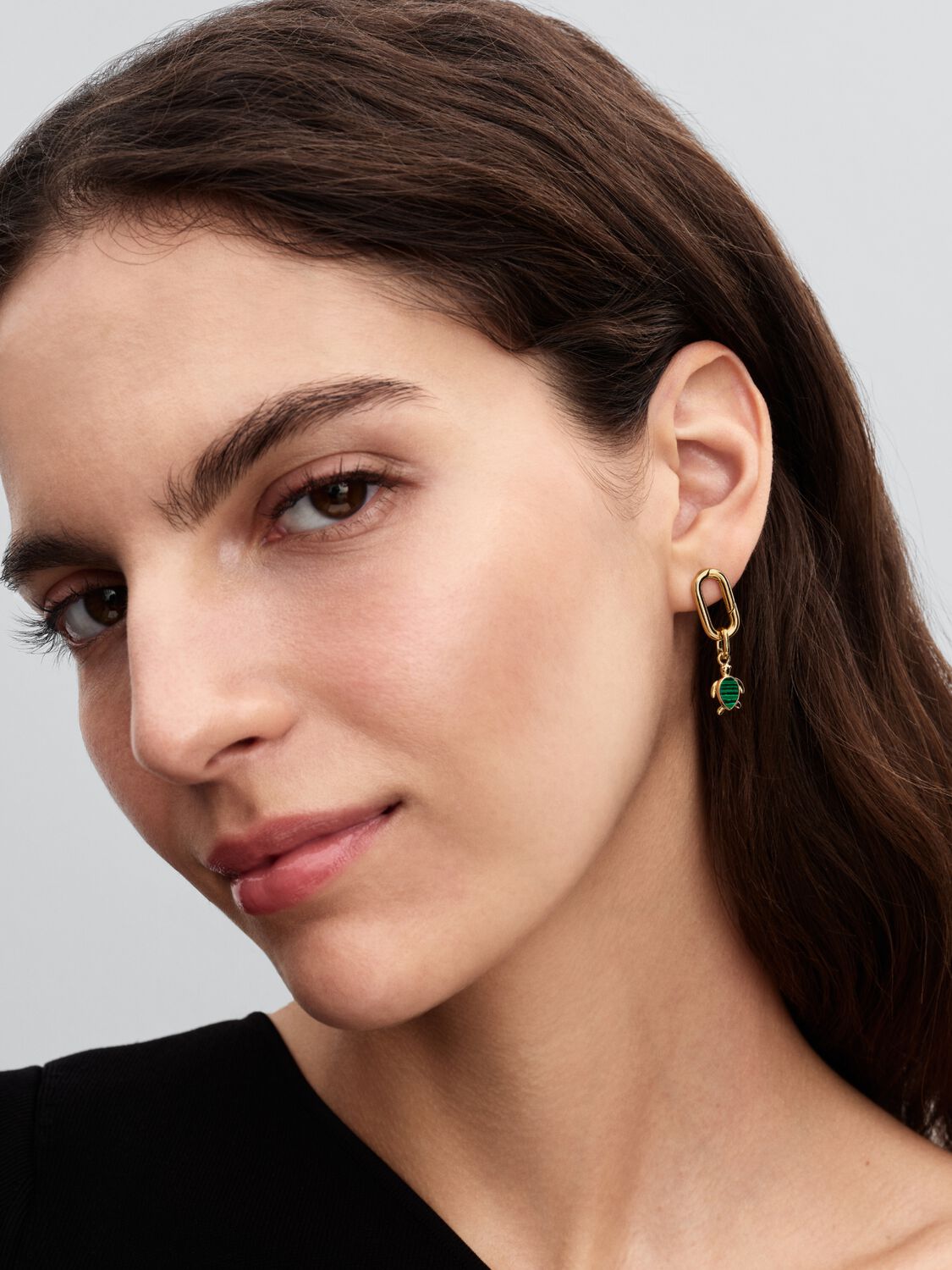 Turtle 14k gold-plated mini dangle with imitation 