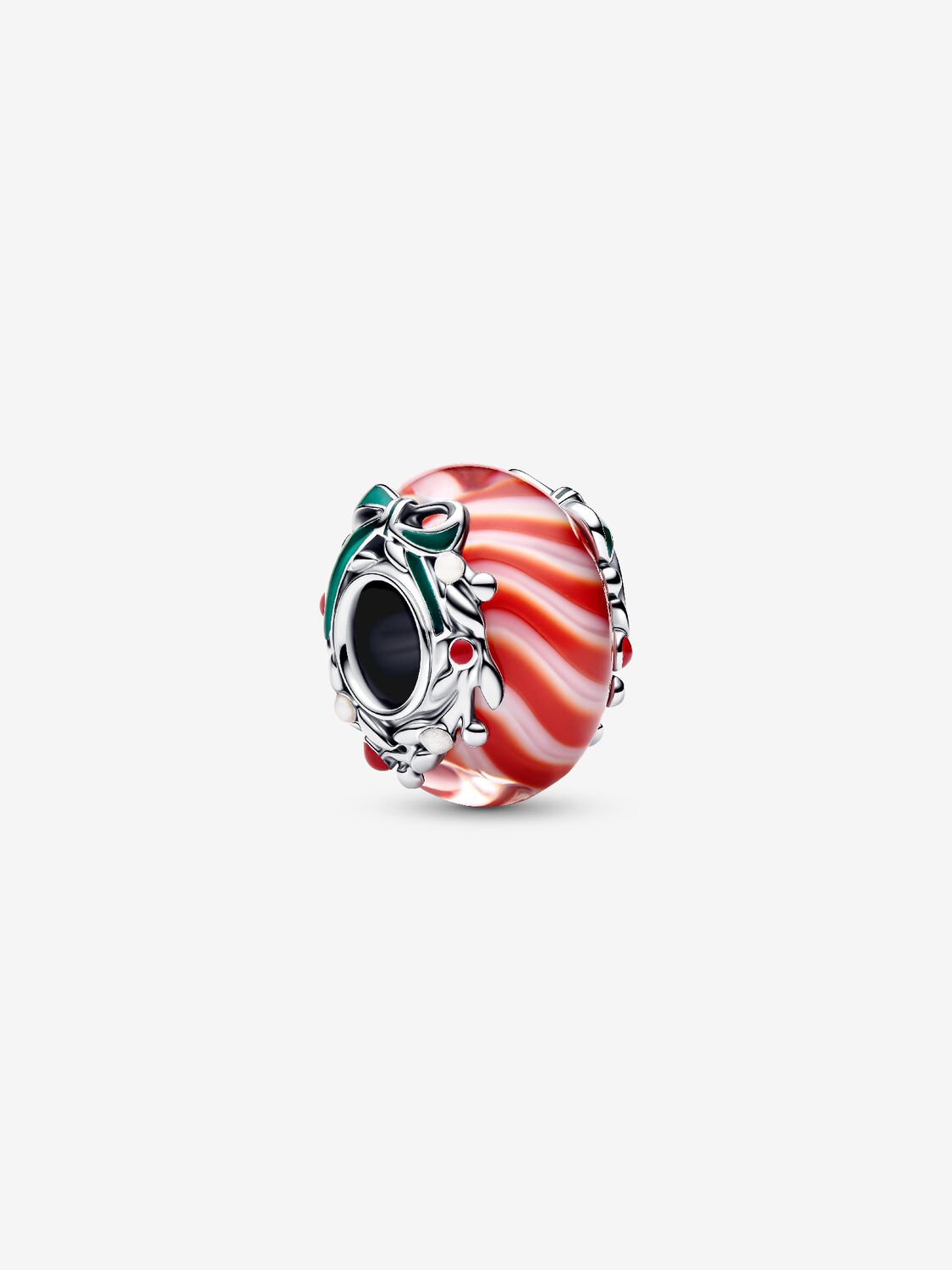 Candy sterling silver charm with red and white Mur