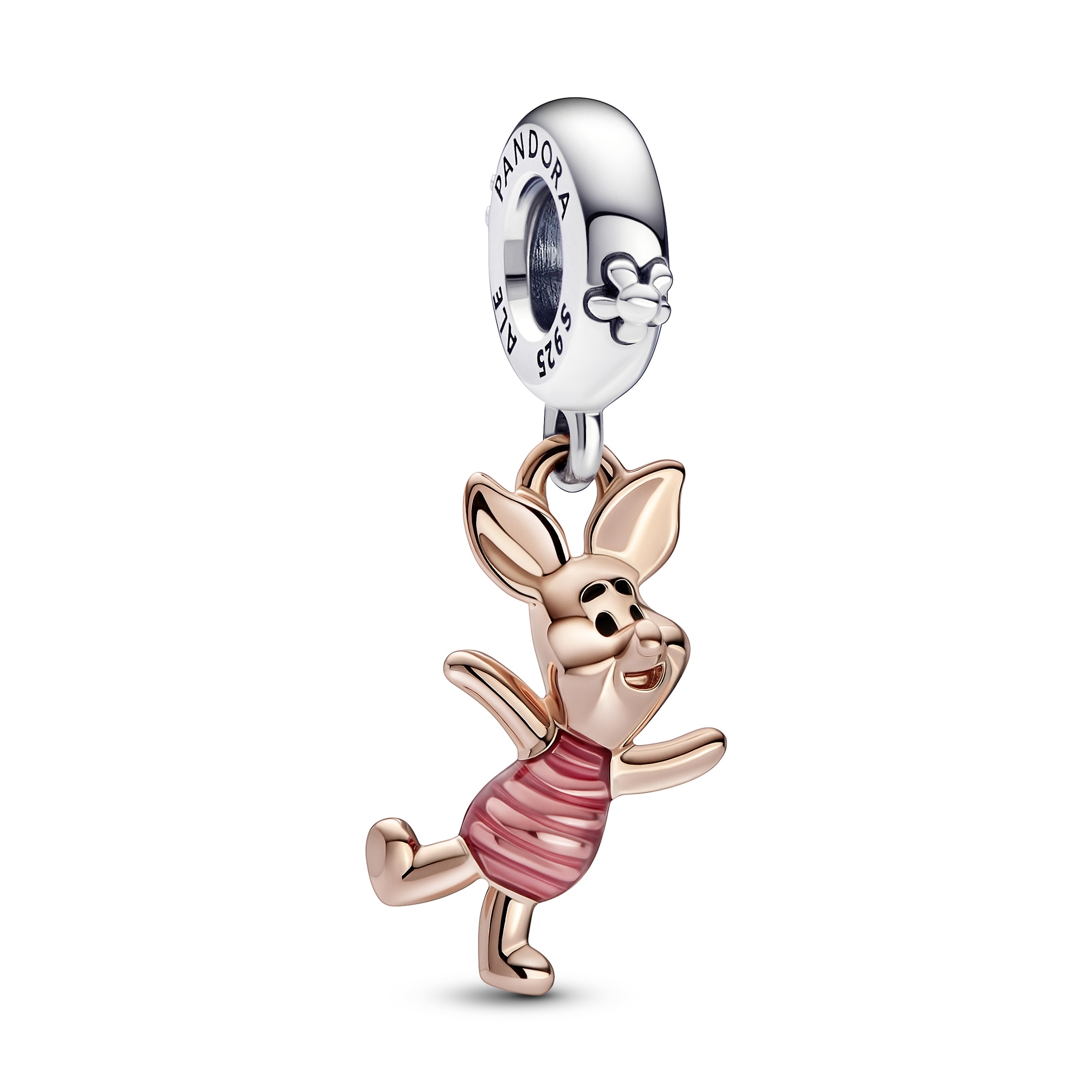 Disney Piglet sterling silver and 14k rose gold-pl