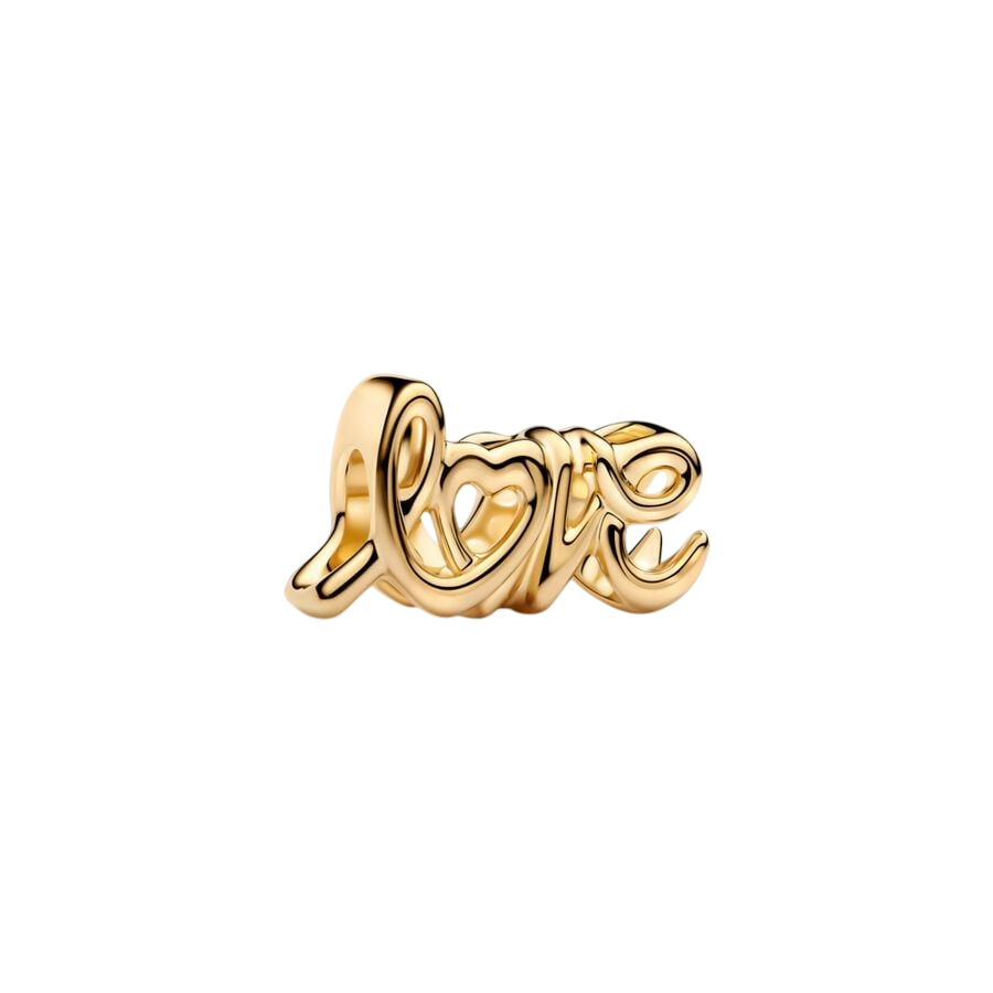 Love 14k gold-plated charm