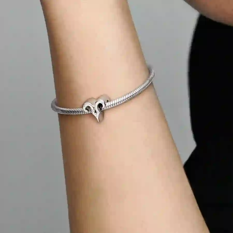 Aries sterling silver charm with clear cubic zirco