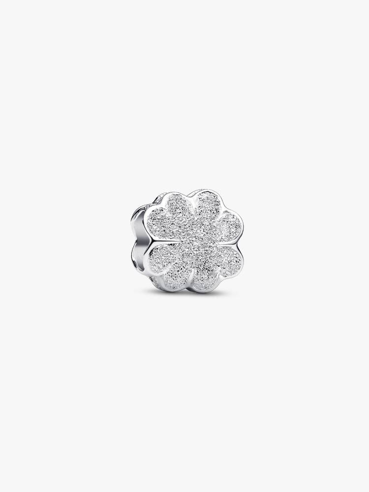Textured clover sterling silver mini charm