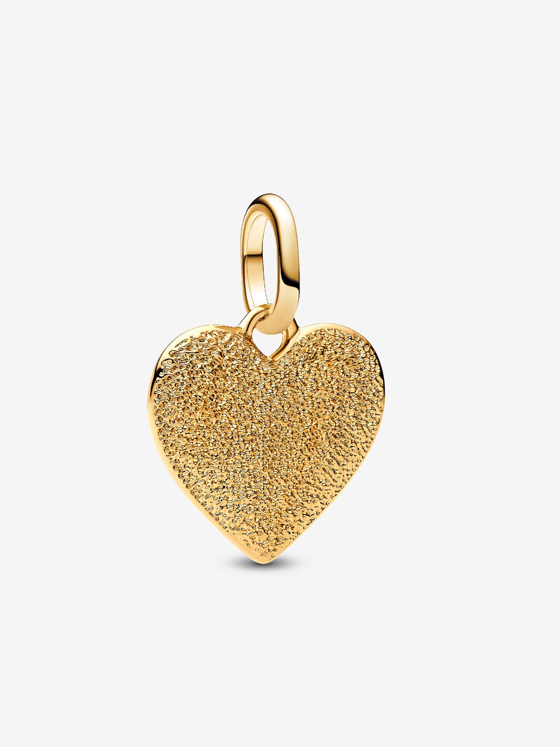 Engravable textured heart 14k gold-plated medallio