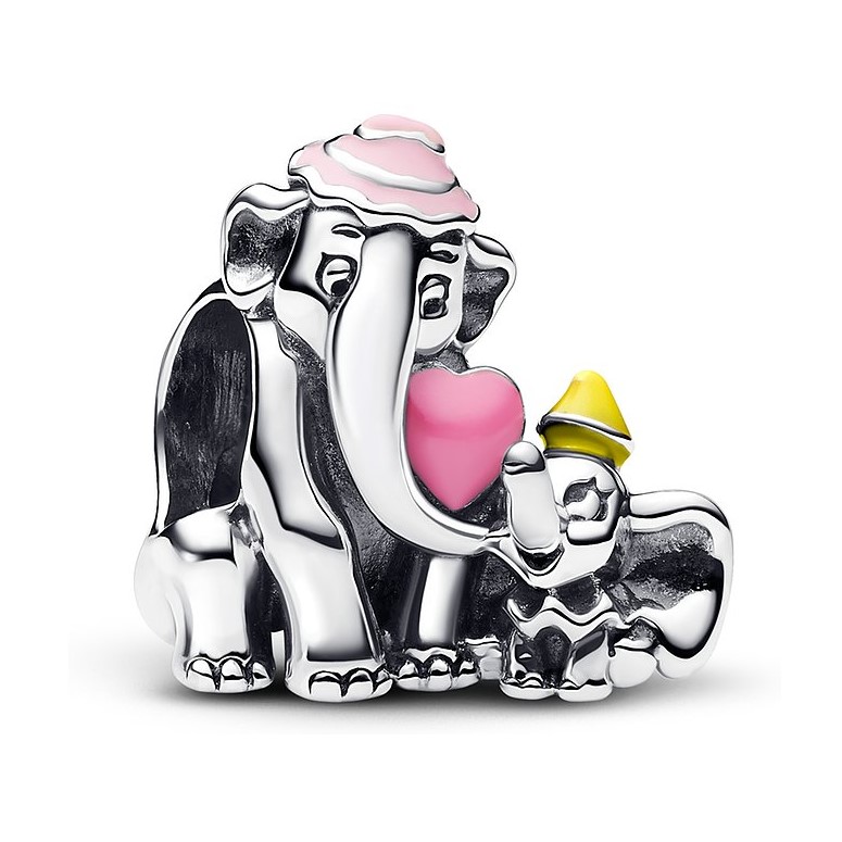 Disney Dumbo and Mum sterling silver charm with pi