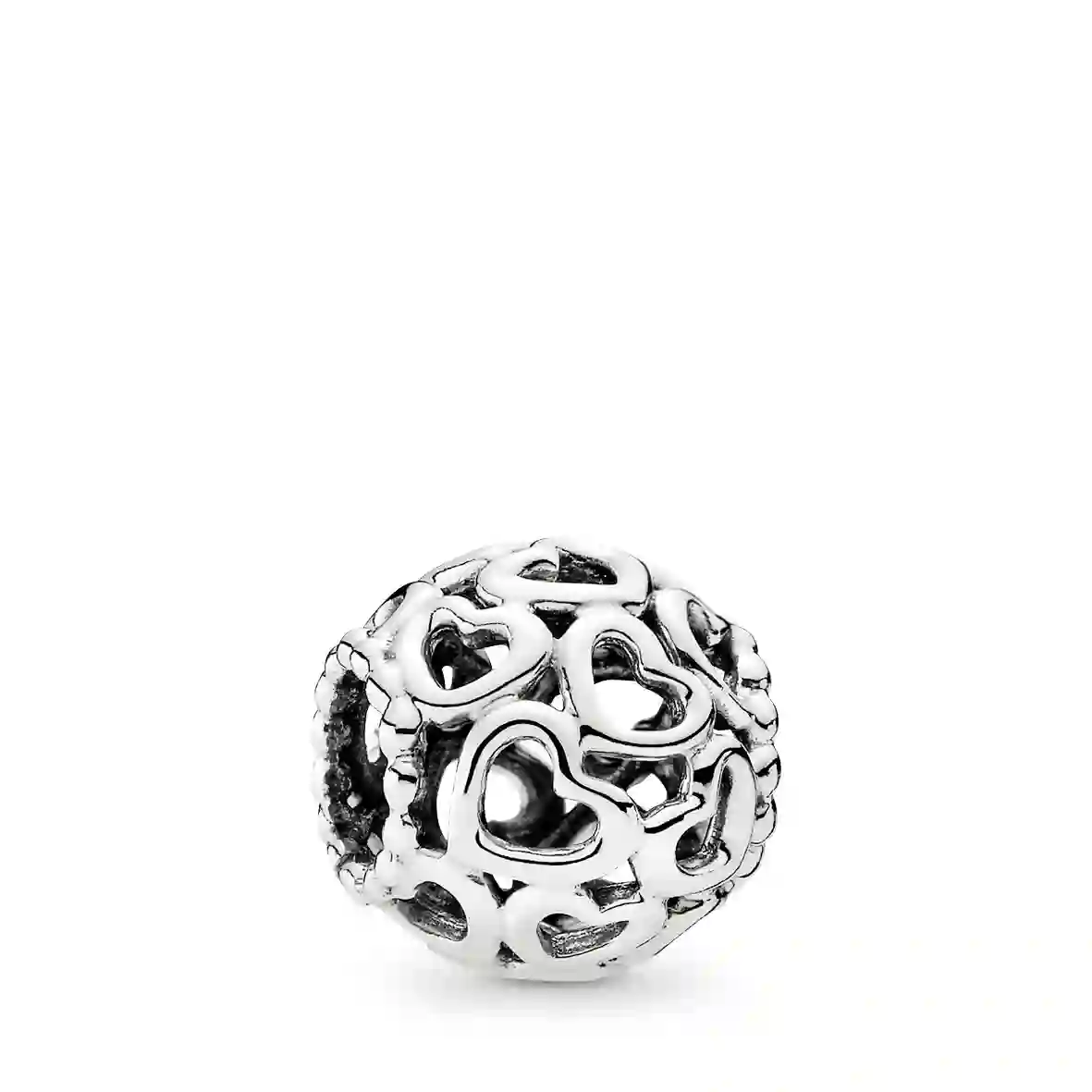 Openwork hearts silver charm