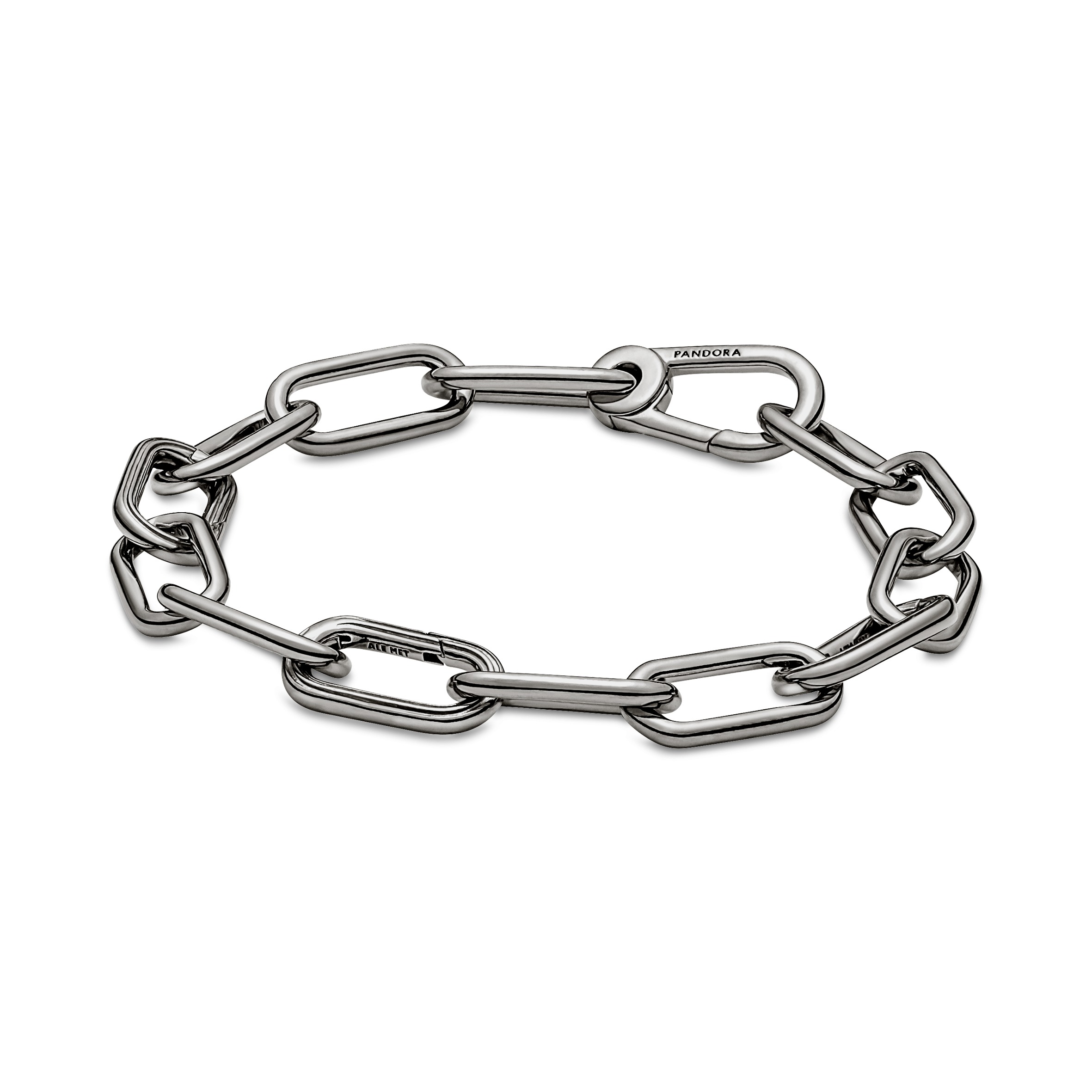Ruthenium-plated medium link bracelet