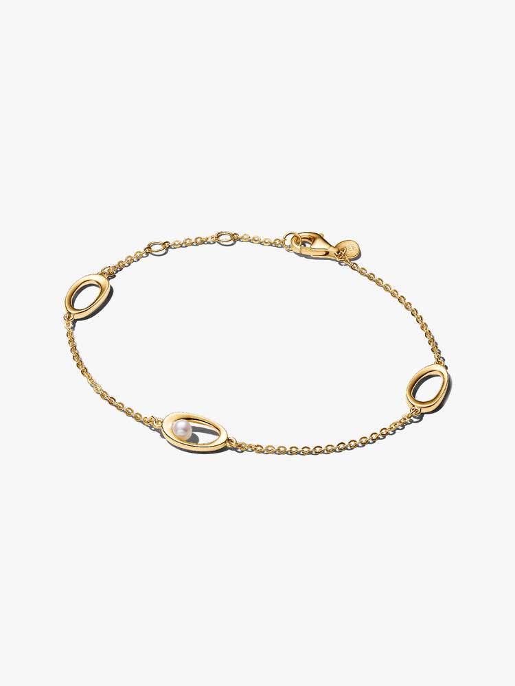 14k gold-plated bracelet with white treated freshw