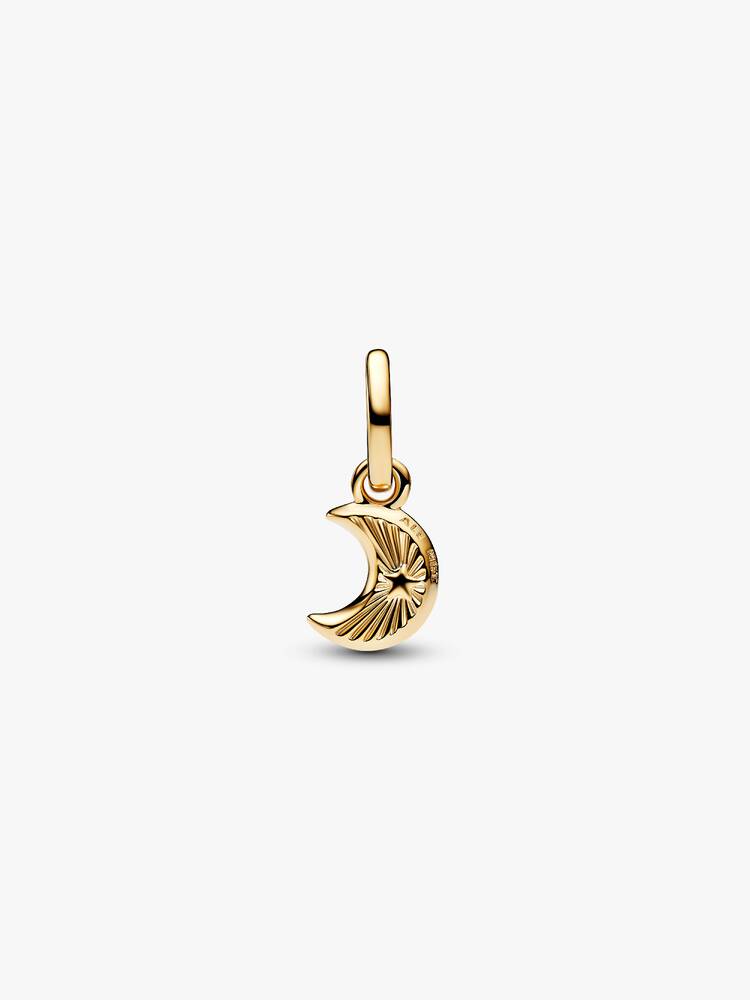 Moon 14k gold-plated mini dangle with white biores