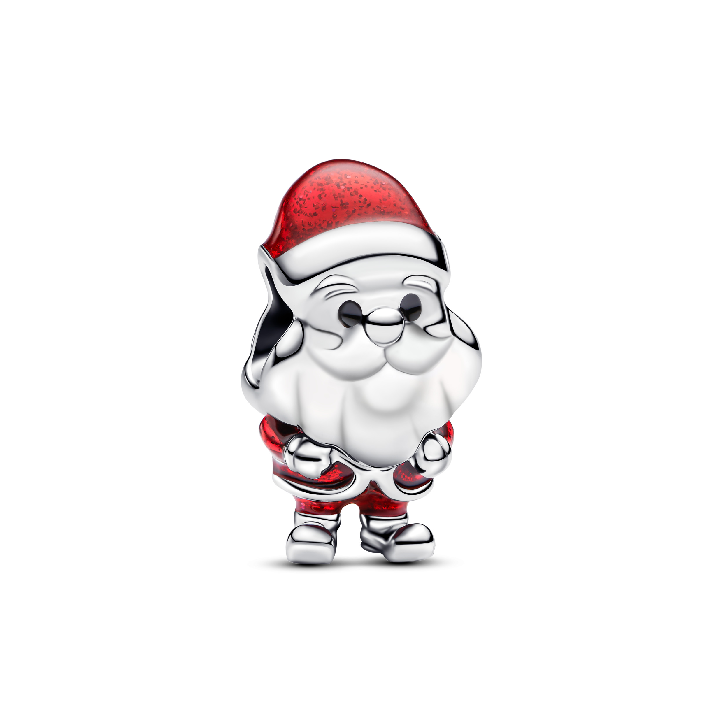 Moveable Santa Claus sterling silver charm with gl