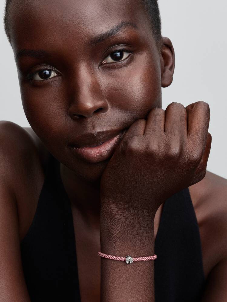 Textured ladybird sterling silver mini charm