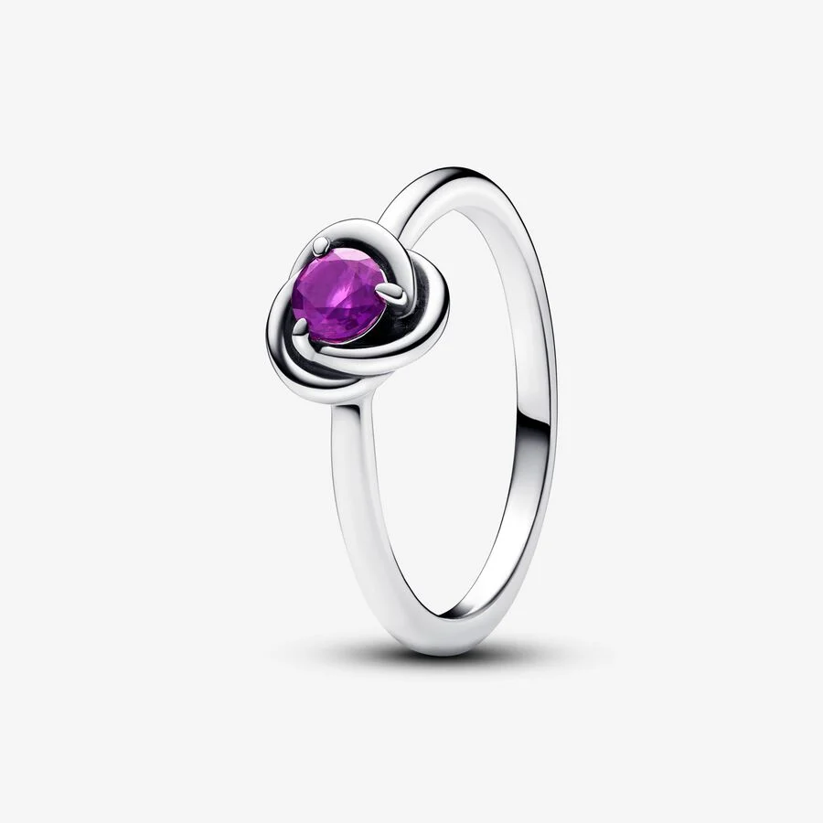 Sterling silver ring with sweet grape purple crystal