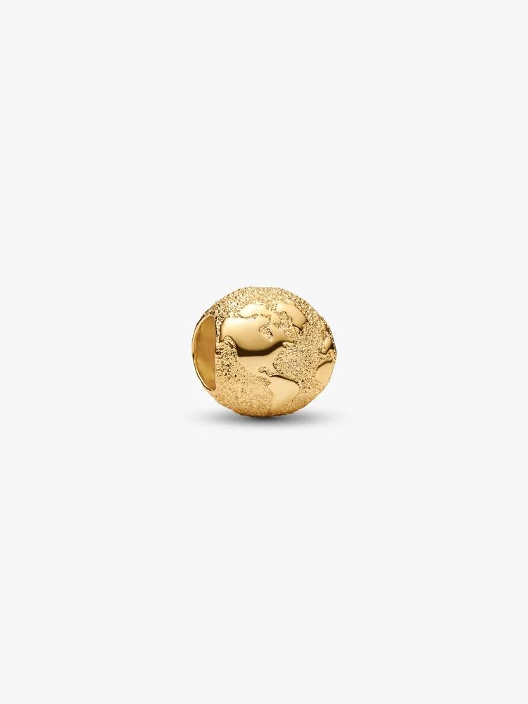 Textured globe 14k gold-plated mini charm