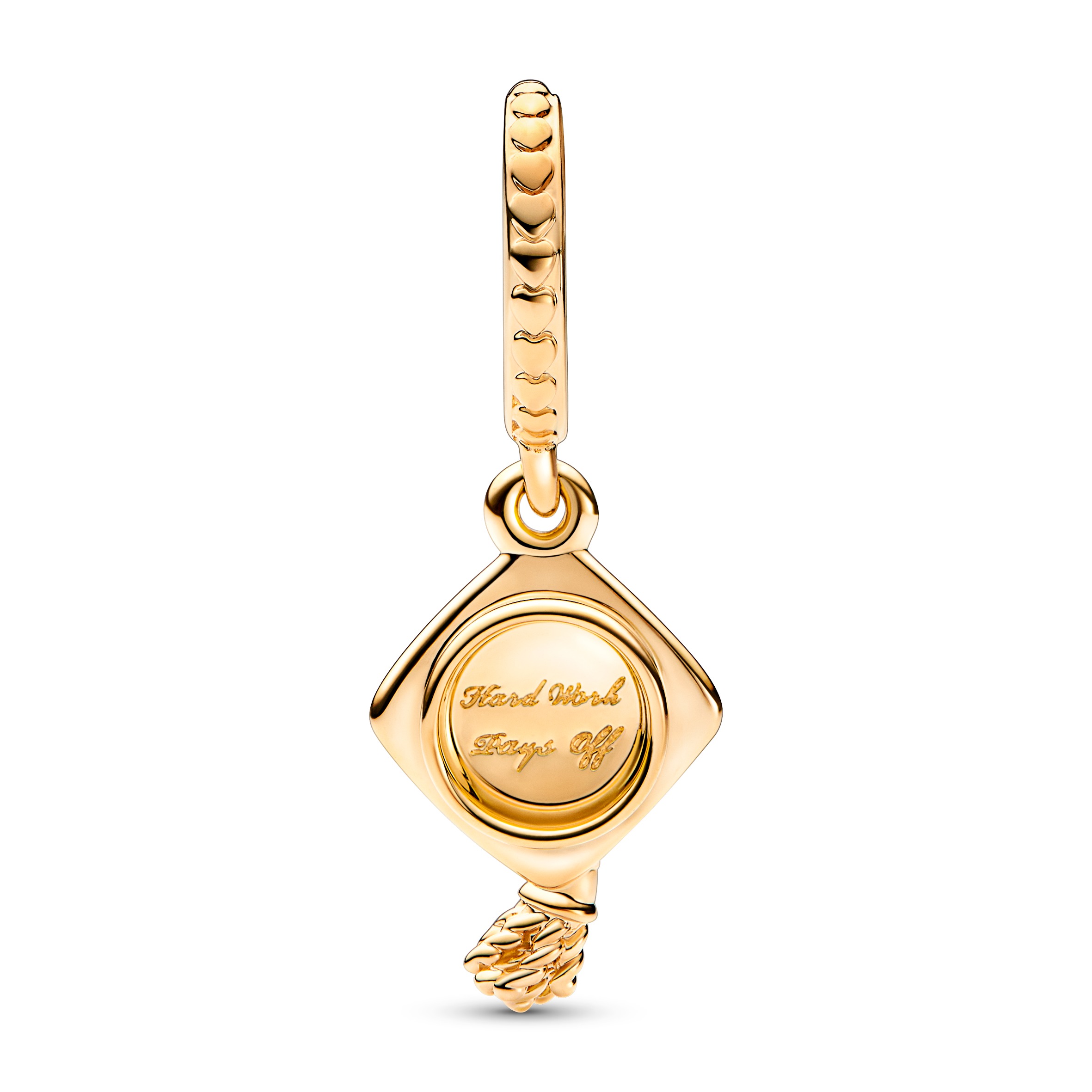 Student hat 14k gold-plated dangle