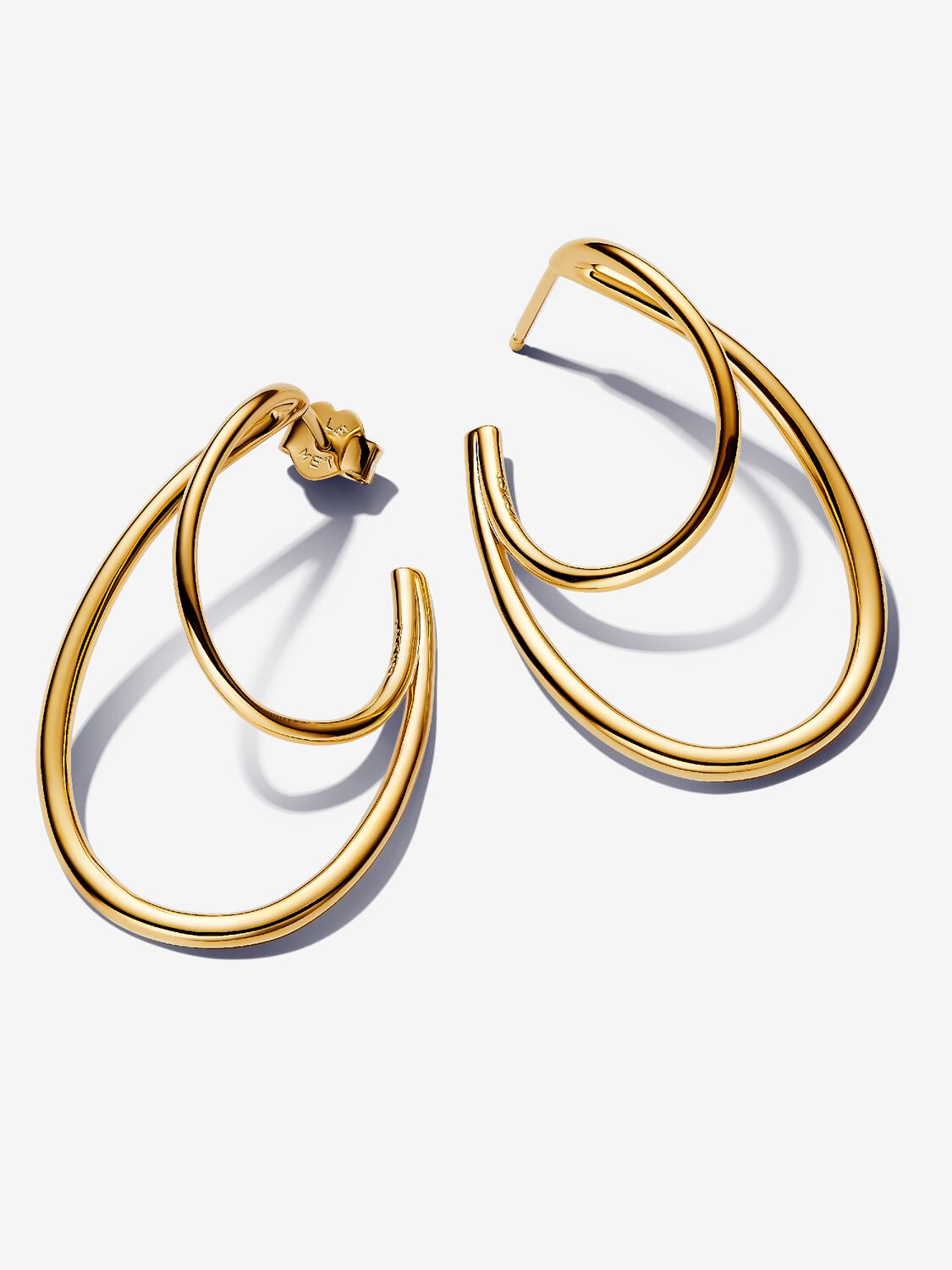 Organically shaped 14k gold-plated hoop earrings