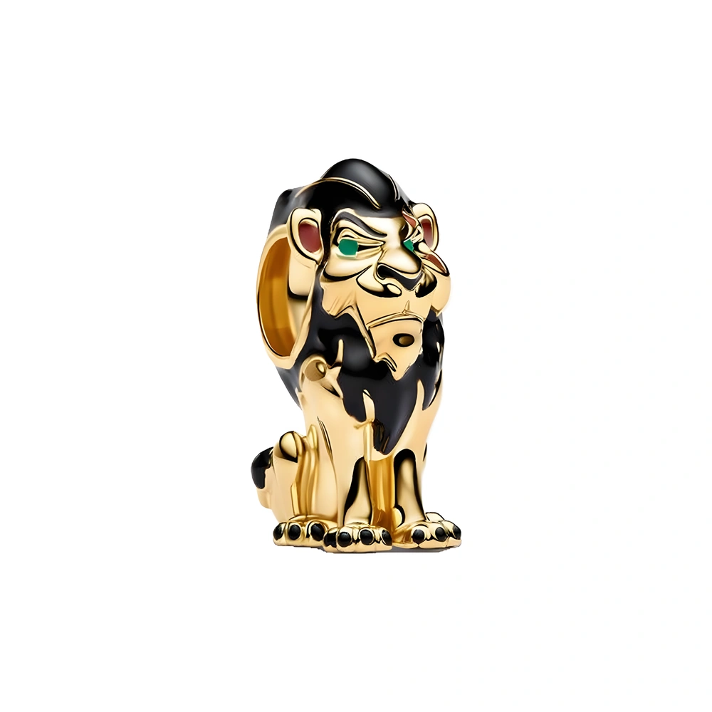 Disney Scar 14k gold-plated charm with black, green and brown enamel