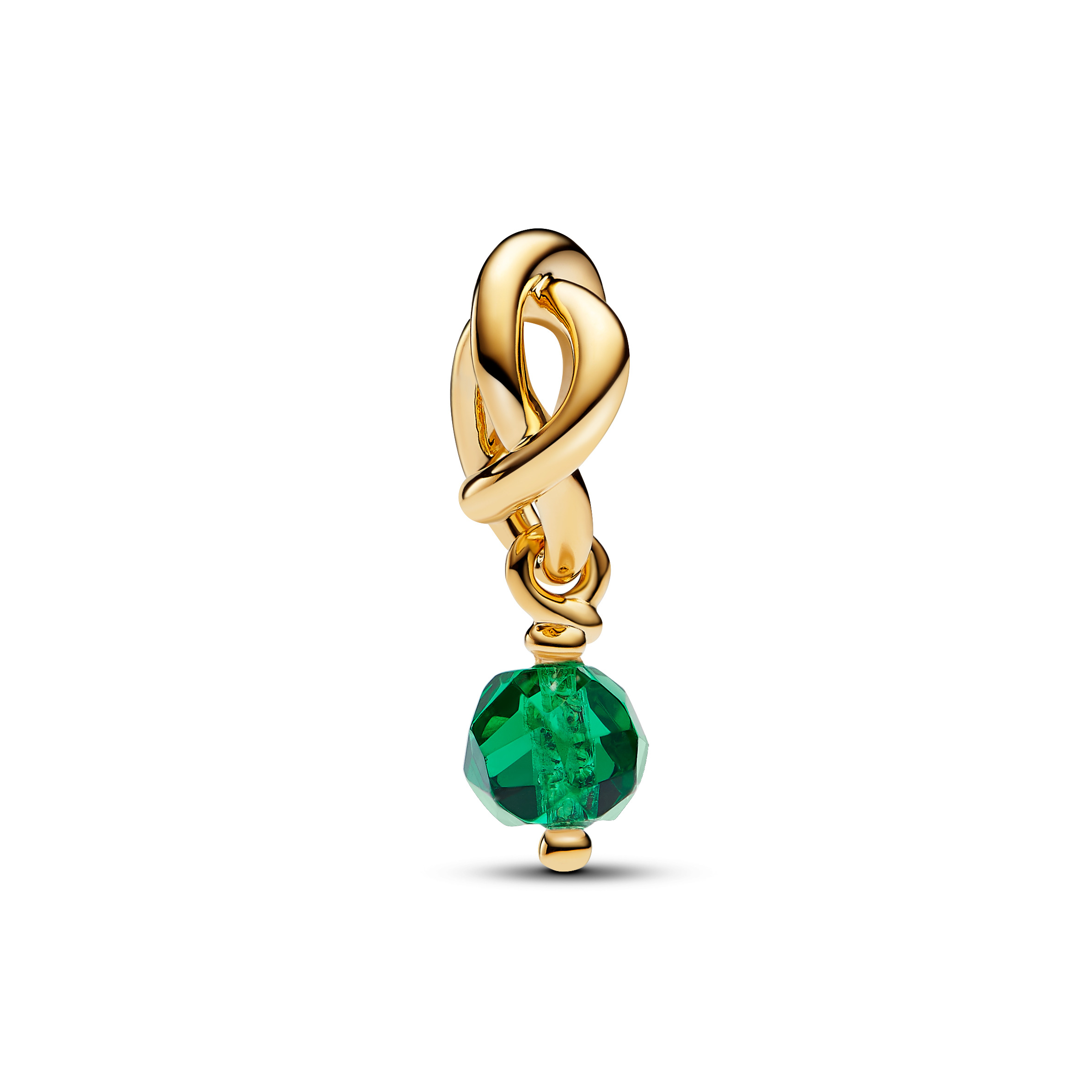 14k Gold-plated dangle with royal green crystal
