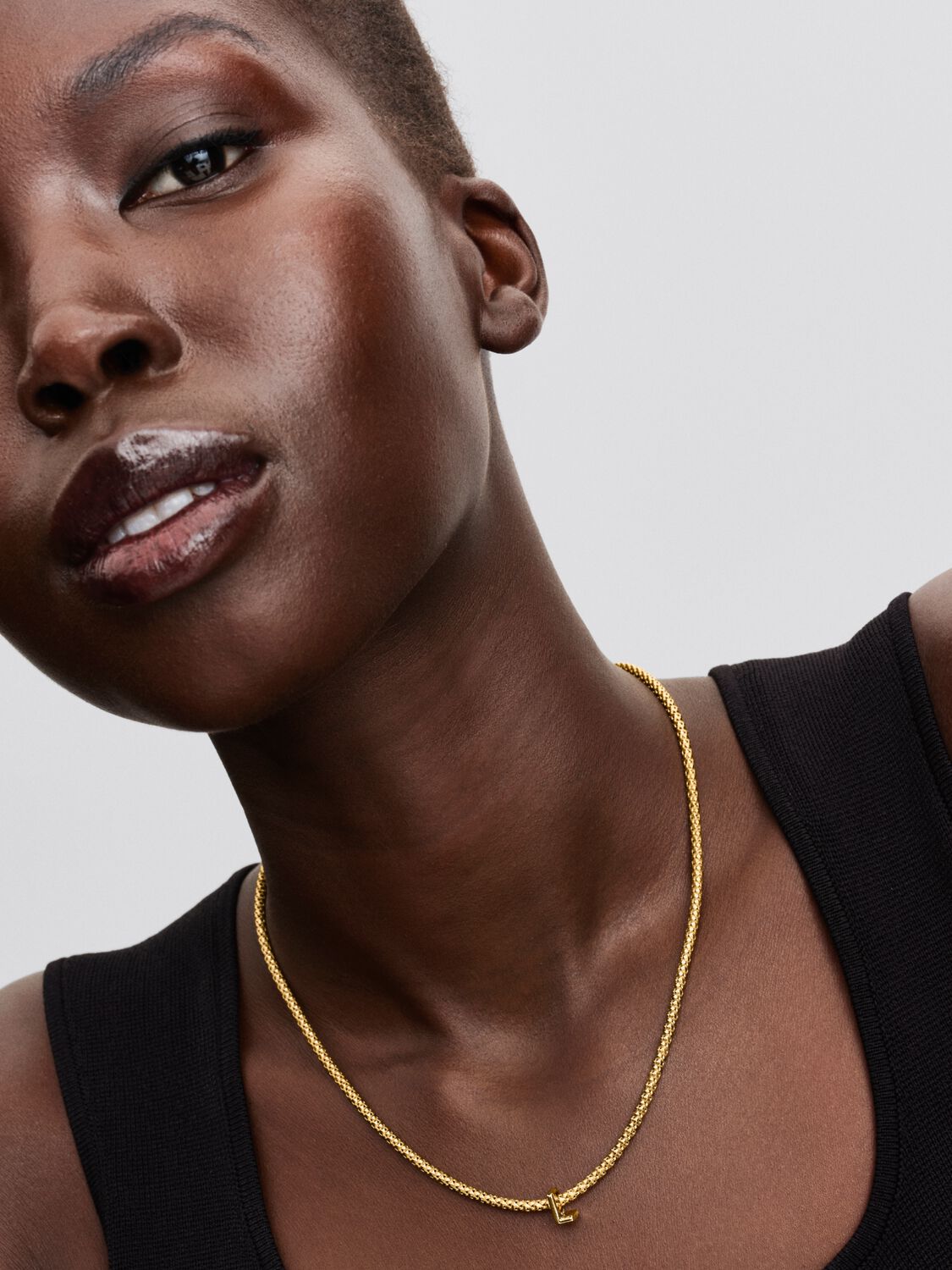 Letter L 14k gold-plated charm