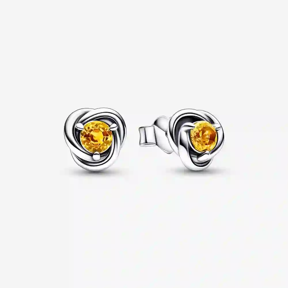 Sterling silver stud earrings with honey coloured 