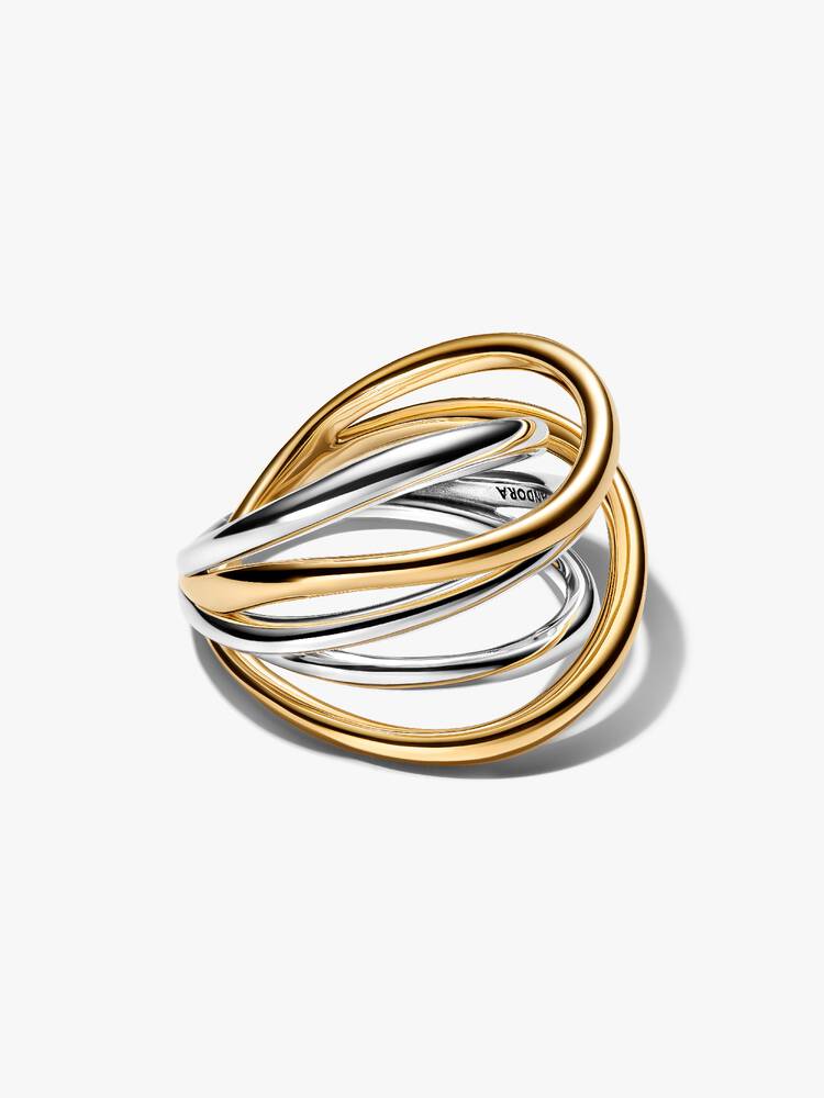 Sterling silver and 14k gold-plated ring