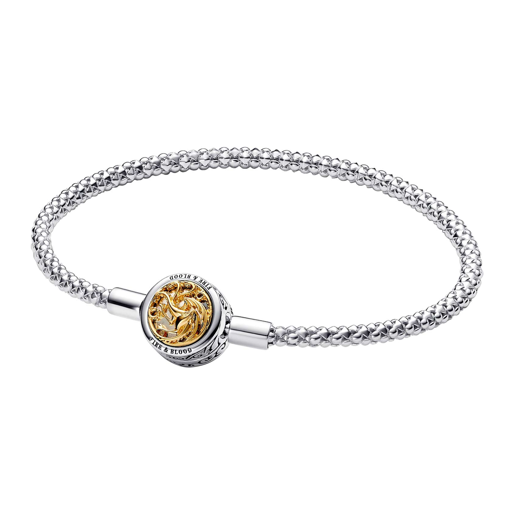 Project House studded chain sterling silver and 14k gold-plated bracelet with Sigil clasp