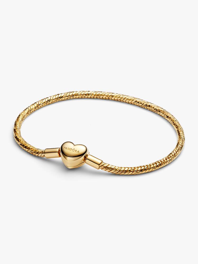 Faceted snake chain 14k gold-plated bracelet with 