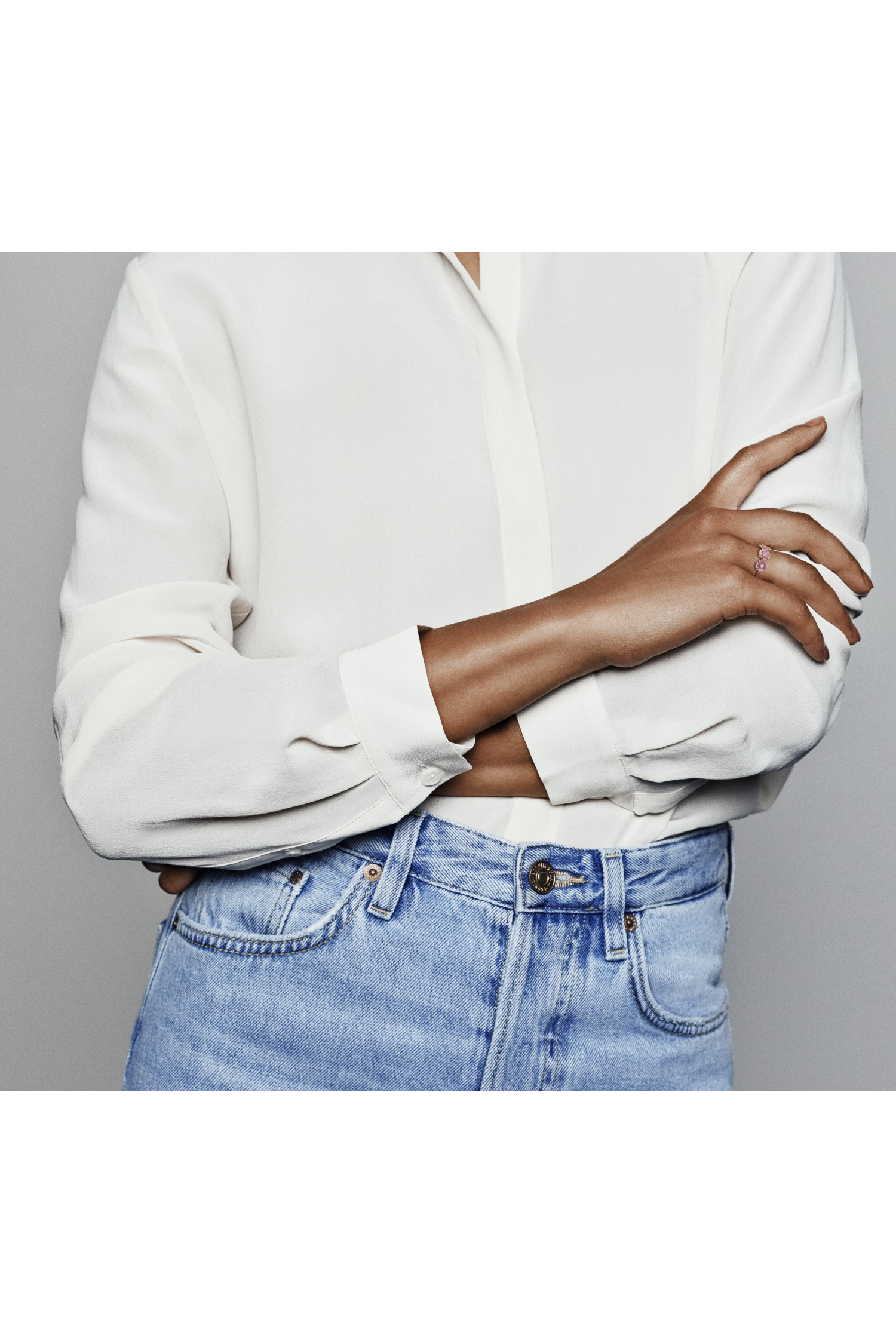 Daisy Pandora Rose ring with clear cubiczirconia a