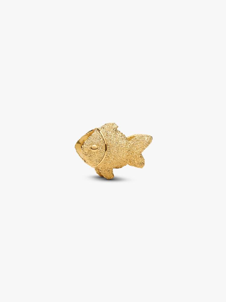 Textured fish 14k gold-plated mini charm
