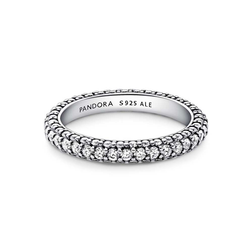 Sterling silver ring with clear cubic zirconia