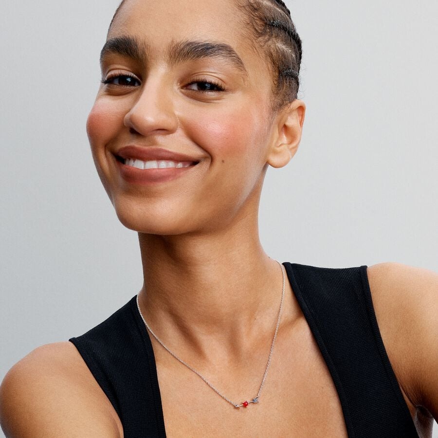 Heart arrow sterling silver pendant necklace with 