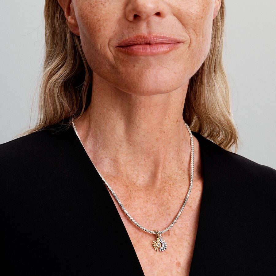 Sun and moon sterling silver and 14k gold-plated s