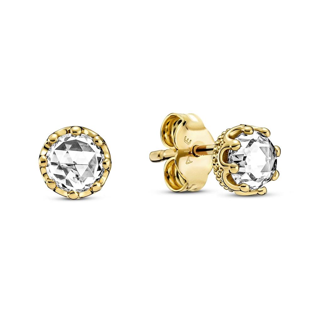 Crown Pandora Shine stud earrings with clearcubic zirconia /268311C01